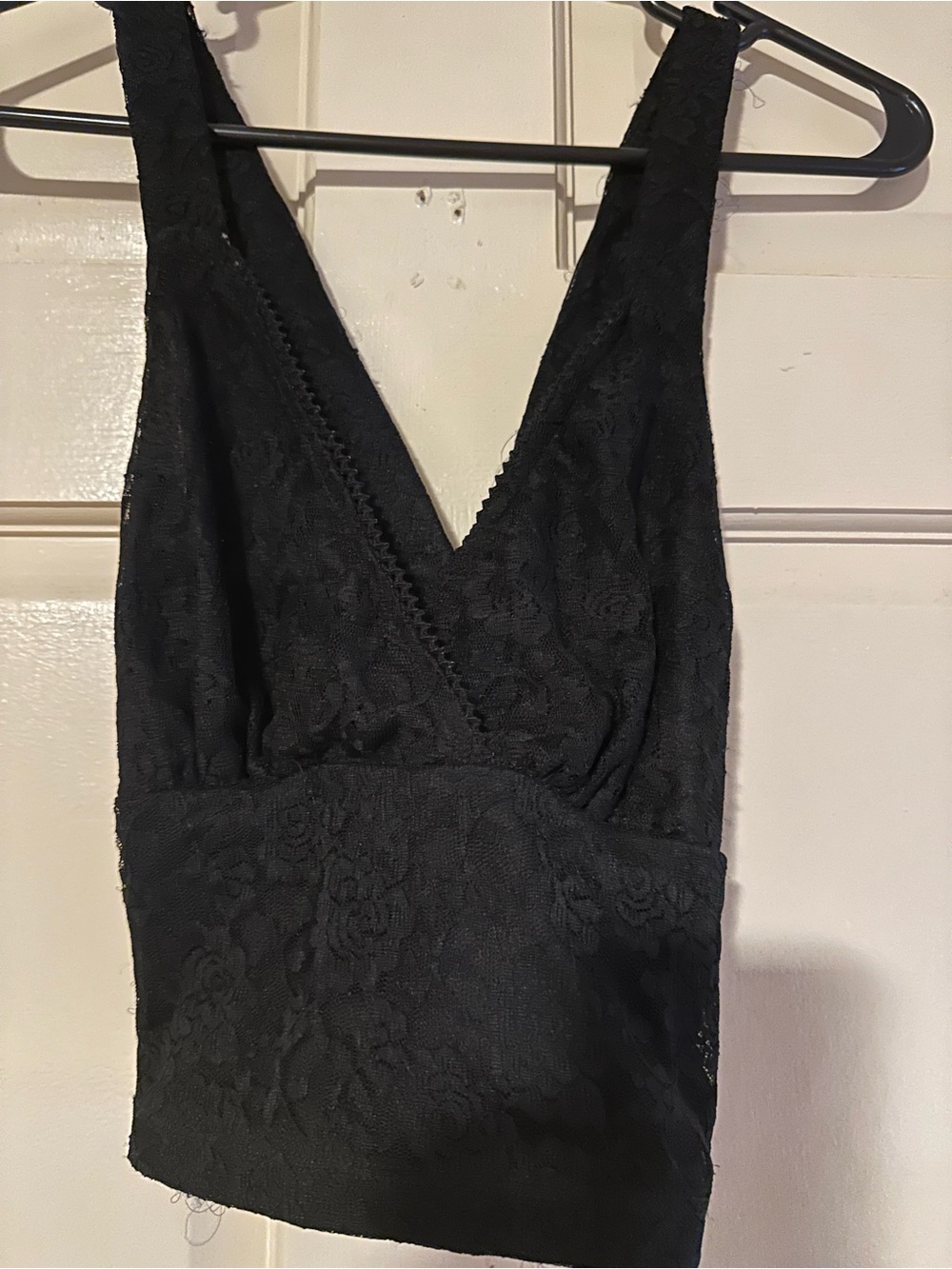 Black Lace V-Neck Bralette Top - Women Intimates